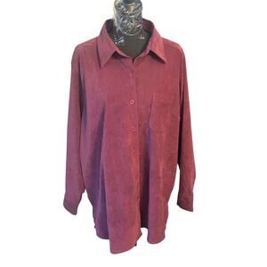 Bridgewater Studio 1X Purple (see‎ Pics) Long Sleeve Buttons Polyester Spandex